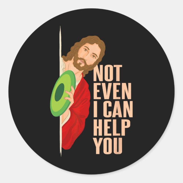 Frisbee Golf Player Jesus Funny Disc Golf  Classic Round Sticker (Front)