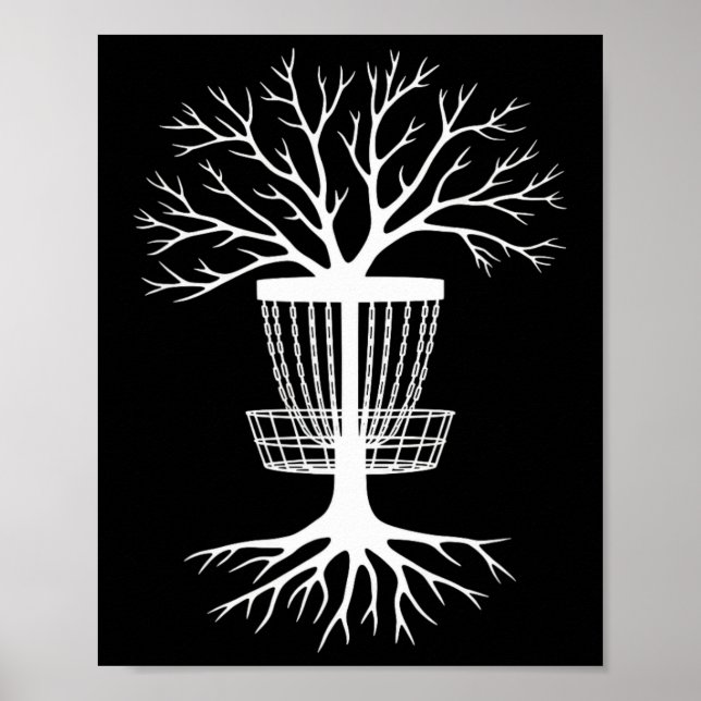 Frisbee Golf Sket And Tree Cool Disc Golf  Poster (Front)