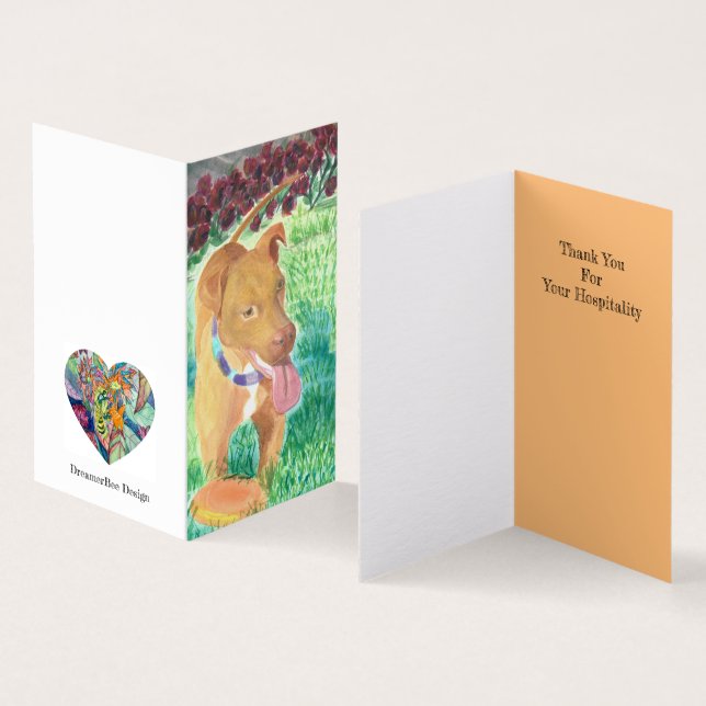 Frisbee In The Roses Thank You Card (Inside and Outside)