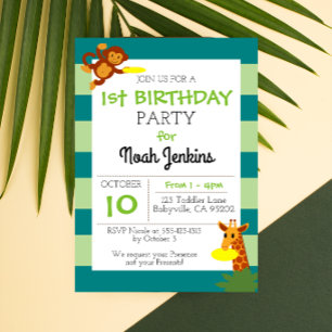 Frisbee Jungle Birthday Party 3x5 Invitation