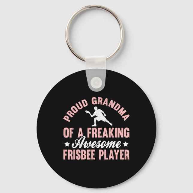 Frisbee Player Ultimate Frisbee Disc Golf Grandma  Key Ring (Front)