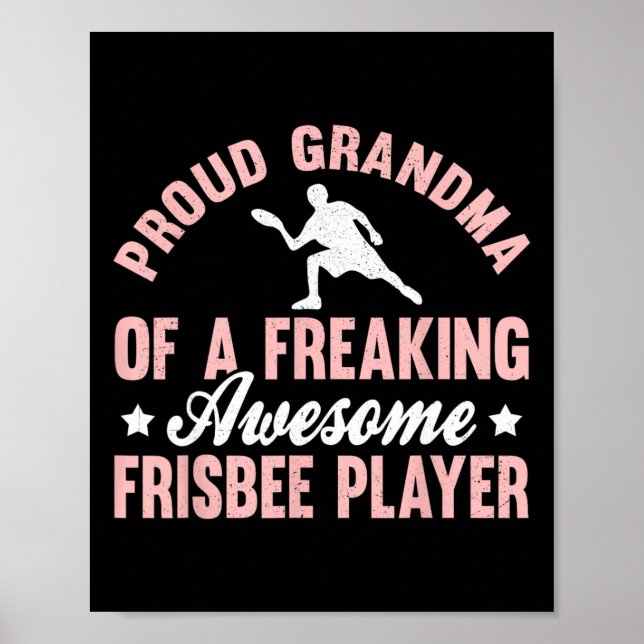 Frisbee Player Ultimate Frisbee Disc Golf Grandma  Poster (Front)
