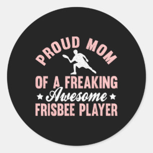 Frisbee Player Ultimate Frisbee Disc Golf Mum Moth Classic Round Sticker