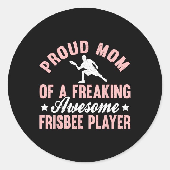 Frisbee Player Ultimate Frisbee Disc Golf Mum Moth Classic Round Sticker (Front)