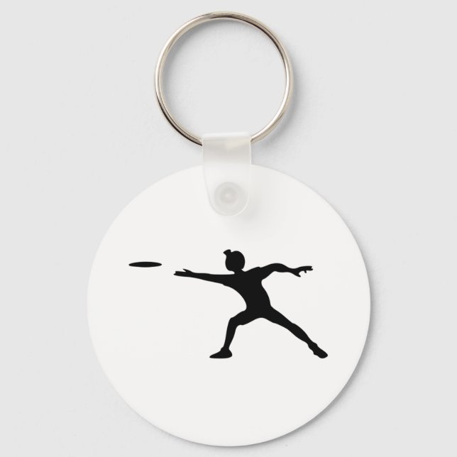 Frisbee Silhouette Key Ring (Front)
