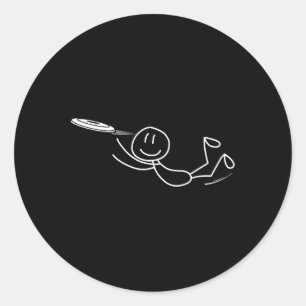 Frisbee Stickman Disc Golf Funny Ultimate Frisbee Classic Round Sticker