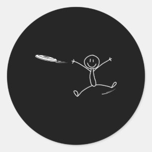 Frisbee Stickman Disc Golf Funny Ultimate Frisbee  Classic Round Sticker
