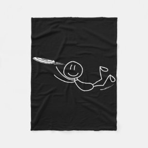 Frisbee Stickman Disc Golf Funny Ultimate Frisbee Fleece Blanket