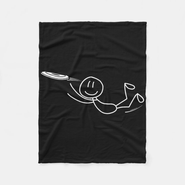 Frisbee Stickman Disc Golf Funny Ultimate Frisbee  Fleece Blanket (Front)