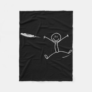 Frisbee Stickman Disc Golf Funny Ultimate Frisbee  Fleece Blanket