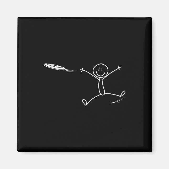 Frisbee Stickman Disc Golf Funny Ultimate Frisbee  Magnet (Front)