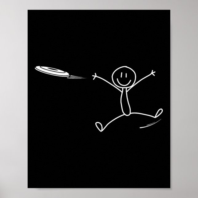 Frisbee Stickman Disc Golf Funny Ultimate Frisbee  Poster (Front)