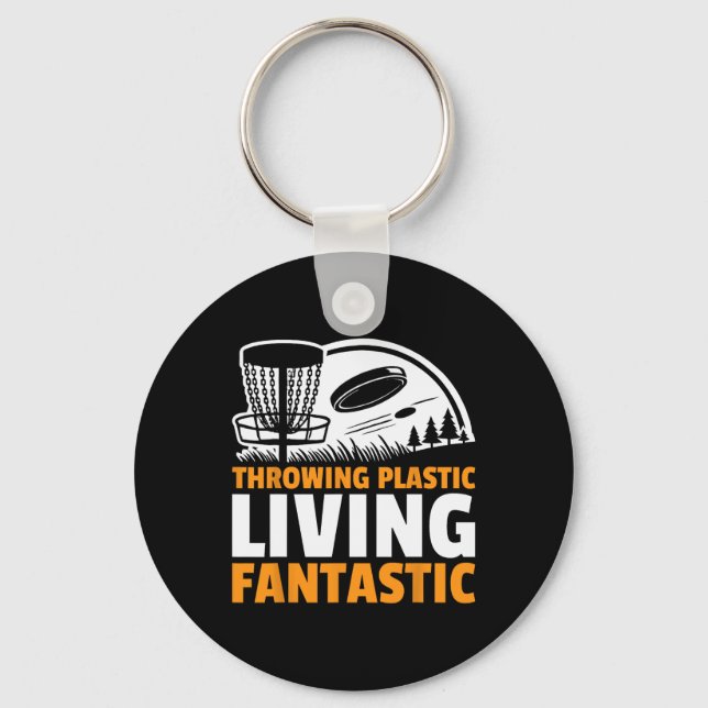 Frisbee Throwing Plastic Living Fantastic Disc Gol Key Ring (Front)