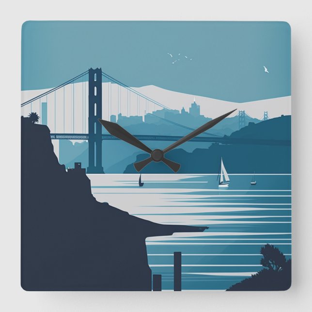 FRISCO BAY #1 SQUARE WALL CLOCK (Front)