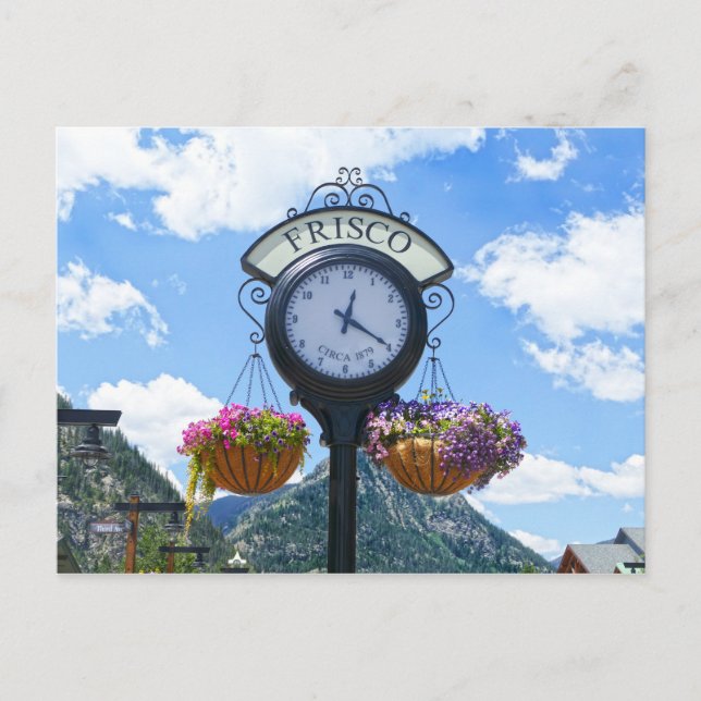 Frisco, Colorado, Clock Postcard (Front)
