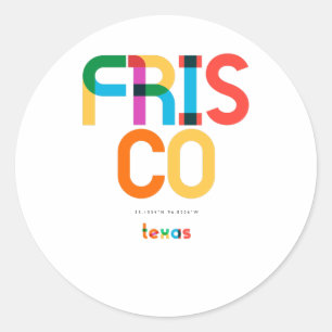 Frisco Texas Mid Century, Pop Art, Classic Round Sticker
