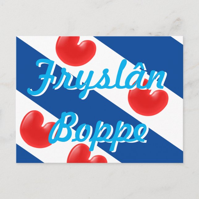 Frisian Flag customisable text Fryslan Boppe Postcard (Front)
