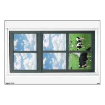 Frisian Holstein Cows Fake Window View