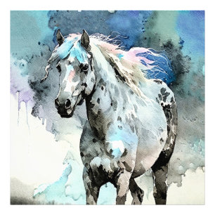 Frisky Appaloosa Mare Watercolour Photo Print