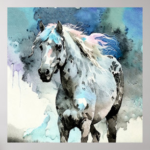 Frisky Appaloosa Mare Watercolour Poster