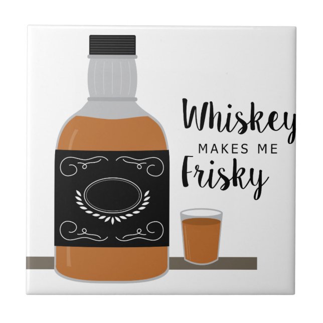 Frisky Whiskey Ceramic Tile (Front)
