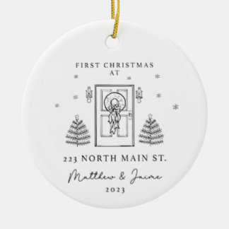 frist christmas at 223 north main st 2023 ceramic ornament
