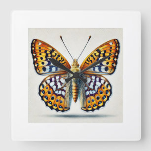 Fritillaries Butterfly 260824IREF243 - Watercolor Square Wall Clock