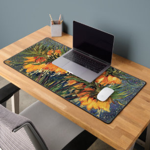 Fritillaries in a Copper Vase by Vincent van Gogh Desk Mat