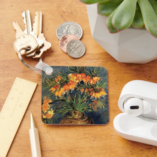 Fritillaries in a Copper Vase by Vincent van Gogh Key Ring (Desk)