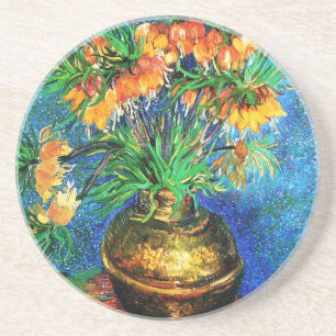 Fritillaries in a Copper Vase Van Gogh Fine Art Coaster