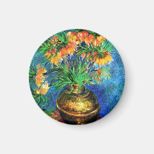 Fritillaries in a Copper Vase Van Gogh Fine Art Magnet
