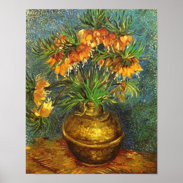 Fritillaries in a Copper Vase Van Gogh Fine Art Poster (Front)