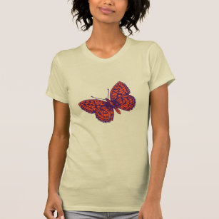 Fritillary butterfly graphic inked t-shirt