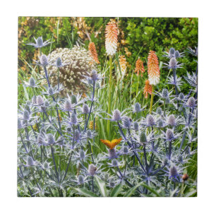 Fritillary Butterfly In A Summer Garden Ceramic Tile