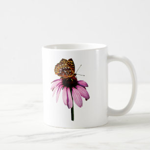 Fritillary on Purple Coneflower Coffee Mug