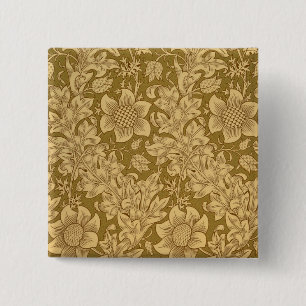 'Fritillary' wallpaper design, 1885 15 Cm Square Badge