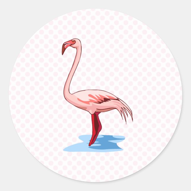 Fritz Flamingo Classic Round Sticker (Front)