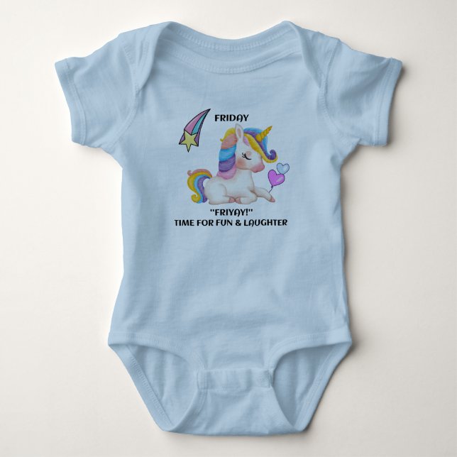 Friyay Fun and Laughter Baby Bodysuit T-Shirt (Front)