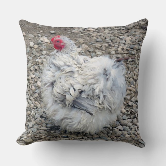 Frizzle Bantam Hen Cushion (Front)