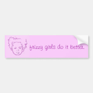 Frizzy Girls Bumper Sticker - blush