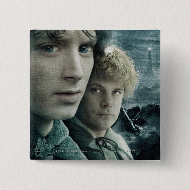 FRODO™ and Samwise Close Up 15 Cm Square Badge (Front)