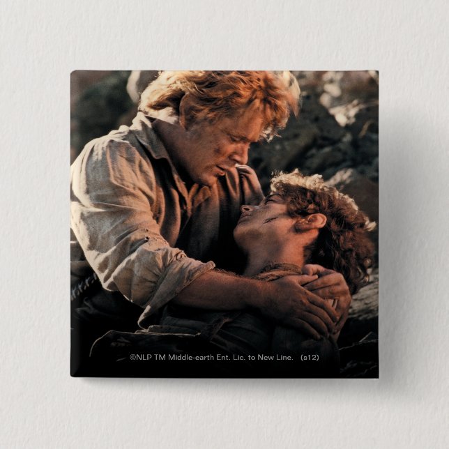 FRODO™ in Samwise's Arms 15 Cm Square Badge (Front)