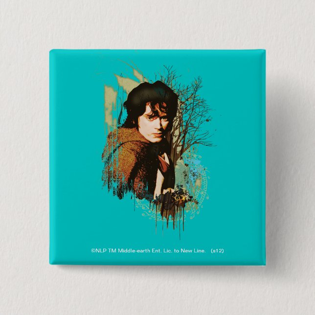 FRODO™ Mixed Media Vector Collage 15 Cm Square Badge (Front)