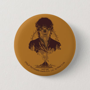 FRODO™ MOUNT DOOM™ Tengwar Inscription Graphic 6 Cm Round Badge