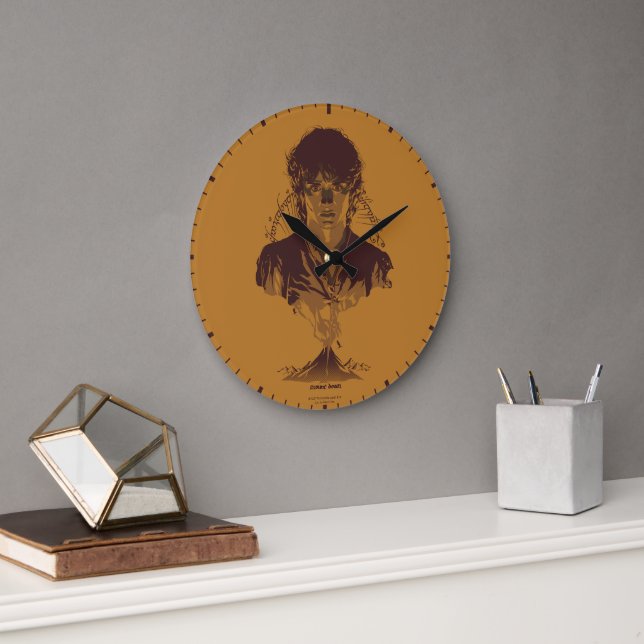 FRODO™ MOUNT DOOM™ Tengwar Inscription Graphic Large Clock (Office)