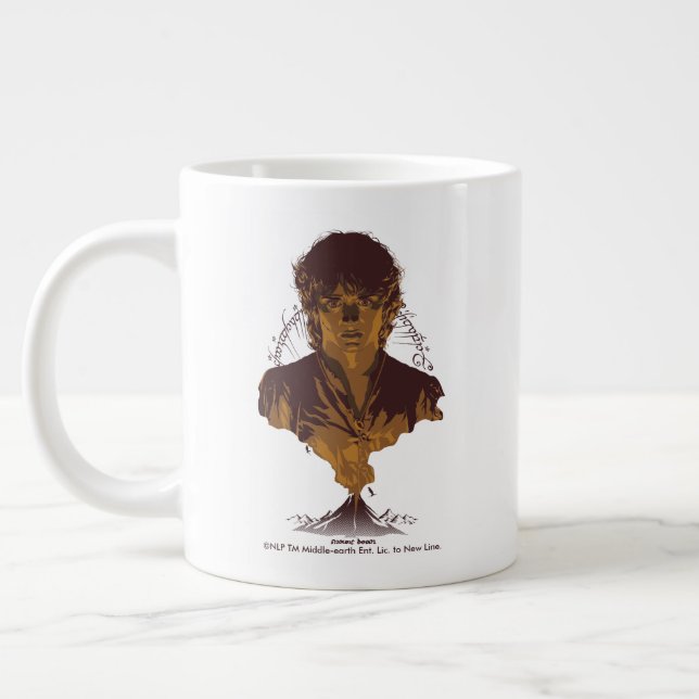 FRODO™ MOUNT DOOM™ Tengwar Inscription Graphic Large Coffee Mug (Left)