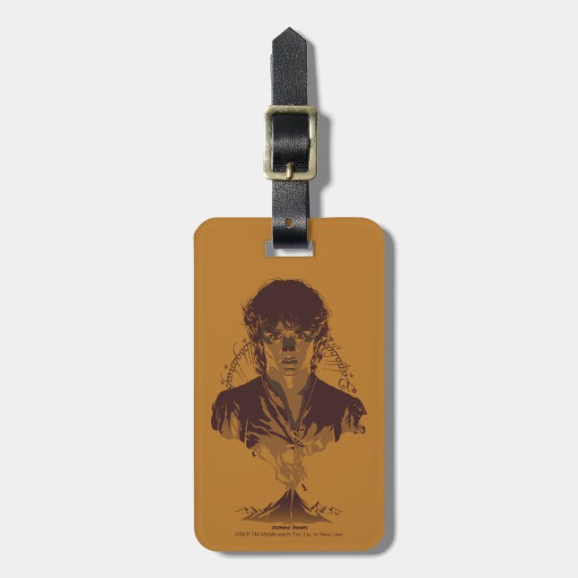 FRODO™ MOUNT DOOM™ Tengwar Inscription Graphic Luggage Tag (Front Vertical)