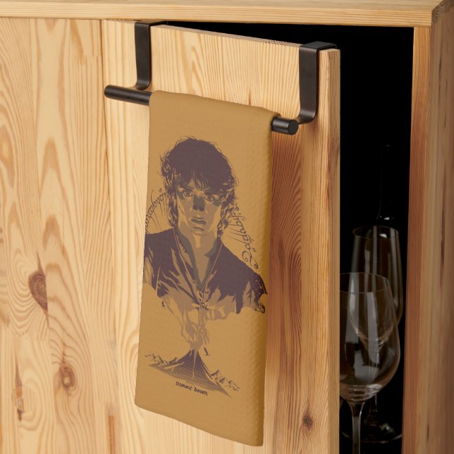 FRODO™ MOUNT DOOM™ Tengwar Inscription Graphic Tea Towel (Thirds Fold)