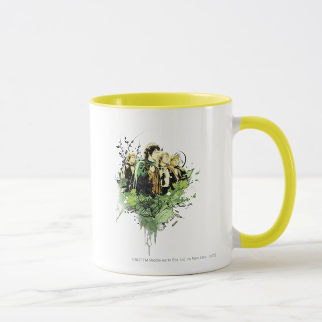 FRODO™ with Hobbits Vector Collage Mug (Right)