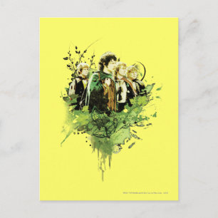 FRODO™ with Hobbits Vector Collage Postcard